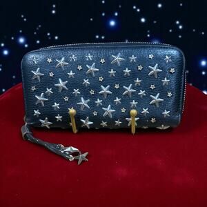 Jimmy Choo Leather Stars and Studs Long Wallet